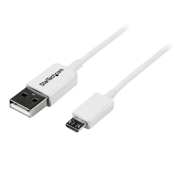 StarTech.com Cable Adaptador 1m USB A Macho a Micro USB B Macho para Teléfono Móvil Smartphone - Blanco