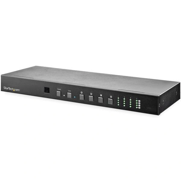 StarTech.com Switch Multiplicador de Vídeo HDMI Matriz de 4x4 con Audio y Control por Ethernet, Vídeo de 4K a 60H, Divisor HDMI 2.0 de Montaje en Rack con Mando a Distancia (VS424HD4K60)