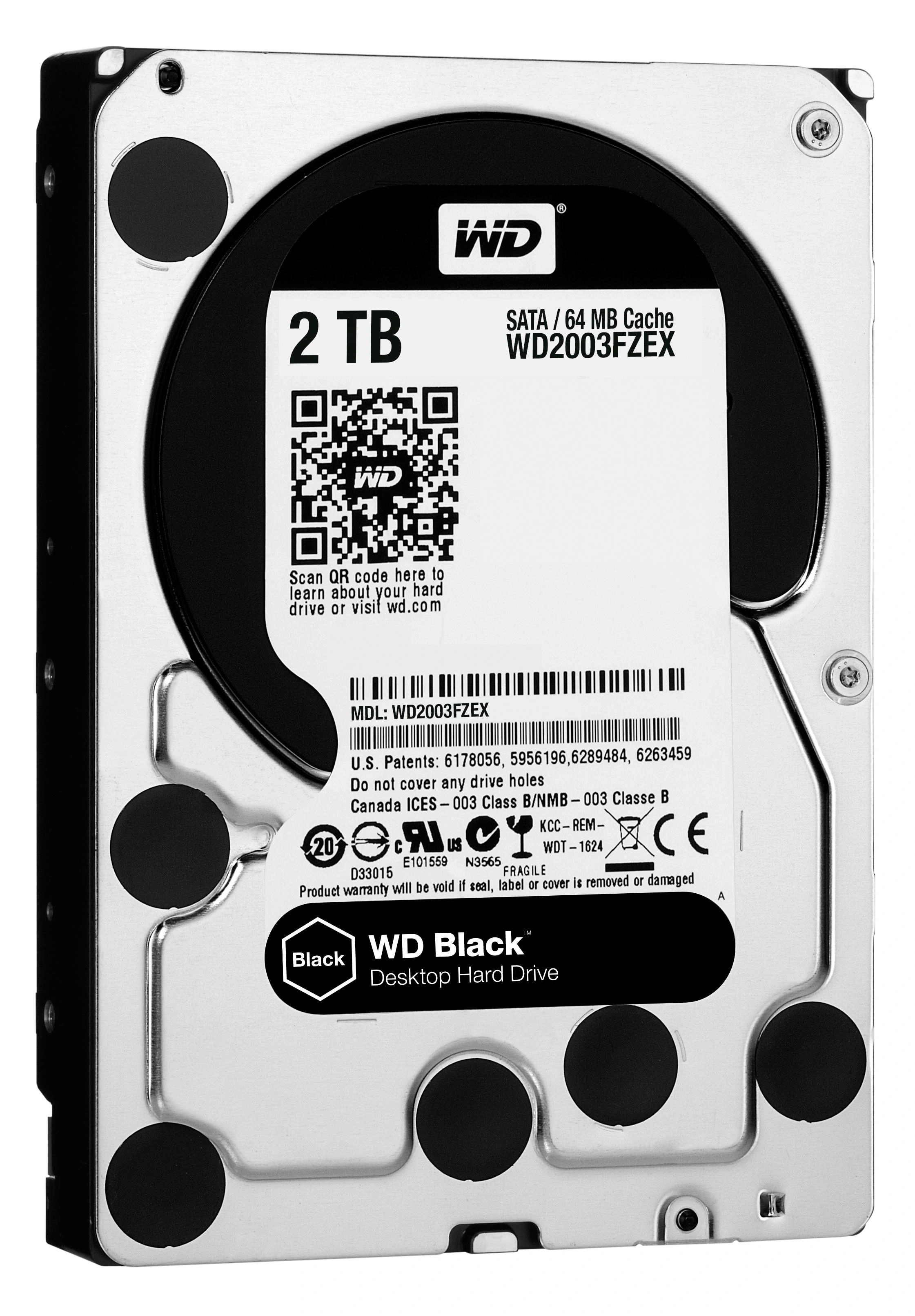 Western Digital WD_BLACK Black disco duro interno 2 TB 7200 RPM 64 MB 3.5" Serial ATA III