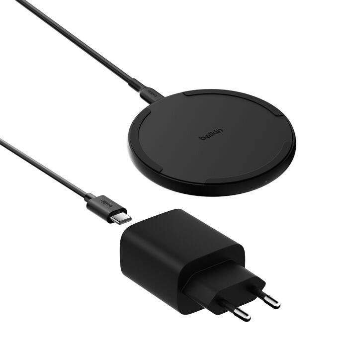 Belkin WIA012kqBK Smartphone Negro Corriente alterna Cargador inalámbrico Carga rápida Interior